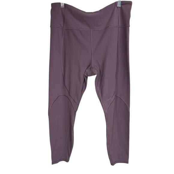 Athleta Rise Up Rib 7/8 Tight Leggings Athletic XL Crop Purple - Picture 1 of 9